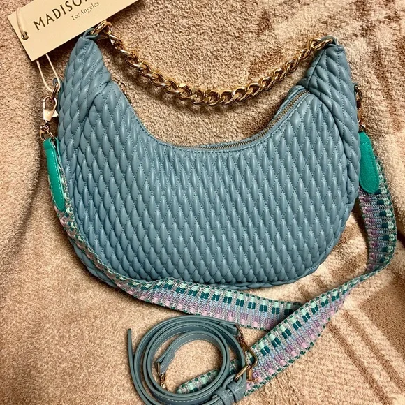 Madison West blue quilted bag. - Picture 1 of 6